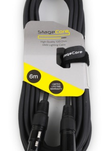 Stagecore 6m 120 ohm 3 Pin DMX Cable (White or Black colour)